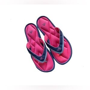adidas Pink and Navy Quilted Thong Sandals